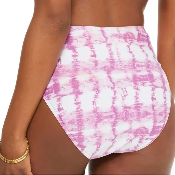 BAR III Purple Tie Dye Stretch Lined Full Coverage High Waisted Swim Bottom - Picture 2 of 4